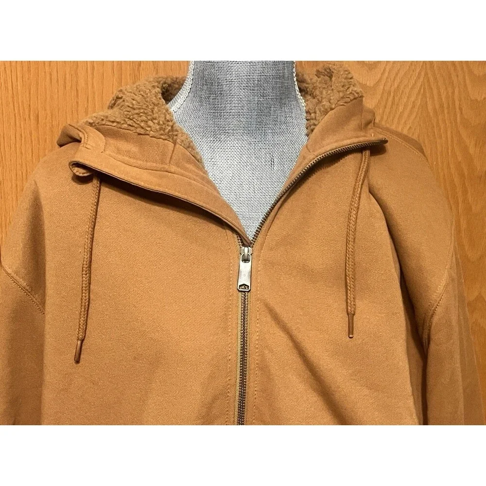 Carhartt Rain Defender Sherpa Lined Jacket Hoodie Mens 2XL Tan NWOT TS3308-M